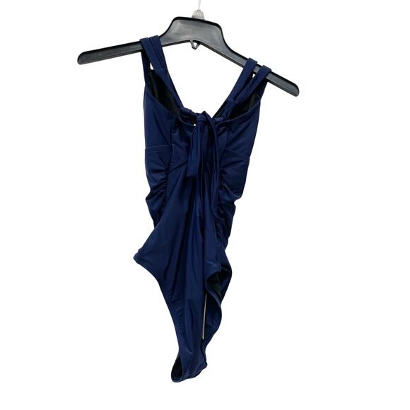 Cupshe Women's Navy Blue Tummy Control Tie Back One Piece Swimsuit Size Medium - Picture 4 of 7